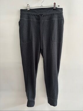 Woman Drawstring Waist Charcoal Grey Jogging Pants LOLË